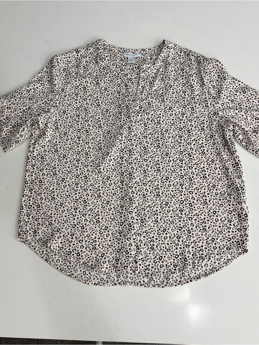 Light Pink Leopard Print Women's Blouse